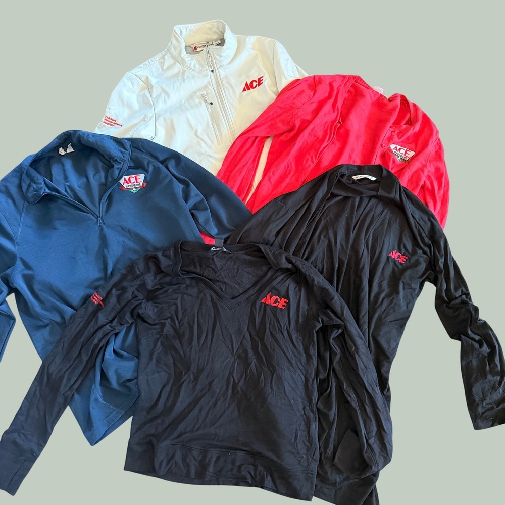 Womens Ace Hardware Jacket Sweater Bundle Lot M/L Workwear Attire High End